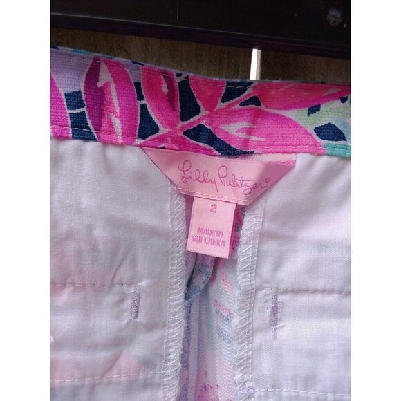 lilly pulitzer floral print shorts women's size 2 style #13045 - Picture 6 of 7